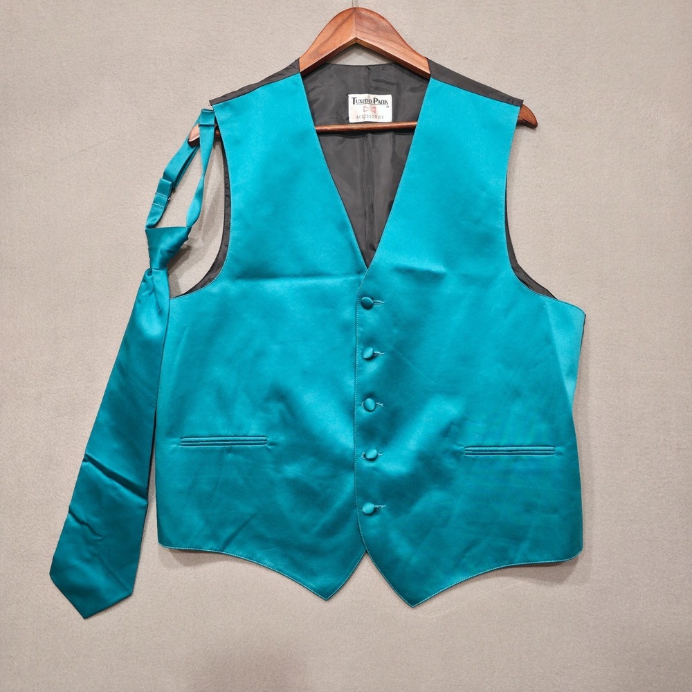 Tuxedo Park Men's Green‎ Tuxedo Vest & Tie Size Large